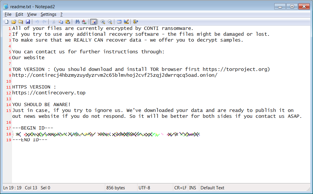 Conti ransomware also targeted Ireland's Department of Health